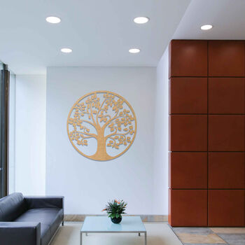 Modern Round Wooden Tree Of Life Wall Art Home Decor, 4 of 10