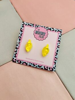 Christmas Light Glitter Resin Studs / Sparkly Holiday Bulb Earrings / Christmas Gift / Stocking Filler, 7 of 12
