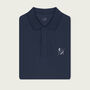 Organic Cotton Ventoux Cycling Navy Polo Shirt, thumbnail 1 of 6