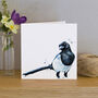 Inky Magpie Blank Greeting Card, thumbnail 1 of 4