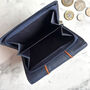Women's Navy Leather Purse Rfid Secure, thumbnail 2 of 3