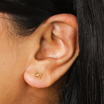 Sterling Silver Bow Piercing In Gold Plating, 3 of 5