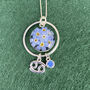 Sterling Silver Handmade Real Flower Necklace With Personalised Birthstone And Zodiac Charm, thumbnail 8 of 12