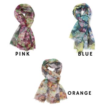 Personalised Abstract Flower Print Scarf, 5 of 7