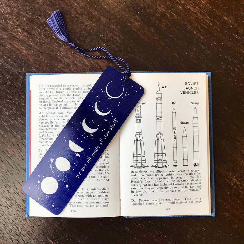 Moon Phases Personalised Metal Bookmark, 1 of 3