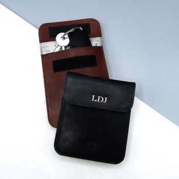 Personalised Leather Rfid Safe Car Key Fob Pouch, 2 of 5