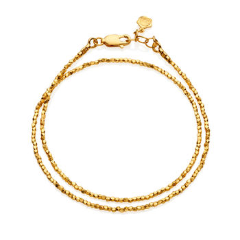Tiny Yellow Gold Plated Nugget Wrap Bracelet, 4 of 8