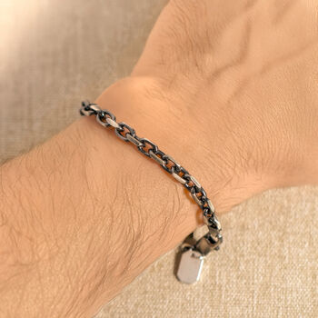 Personalised Men's Link Chain Bracelet, 2 of 8