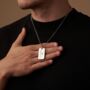 Personalized Silver Mens Dog Tag Necklace, thumbnail 4 of 12