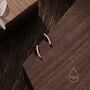 Sterling Silver Curved Bar Screw Back Earrings, thumbnail 5 of 9