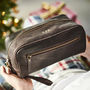 Mens Personalised Leather Wash Bag, thumbnail 2 of 12