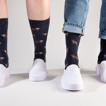 Ethical Organic Cotton Stag Socks, 2 of 5