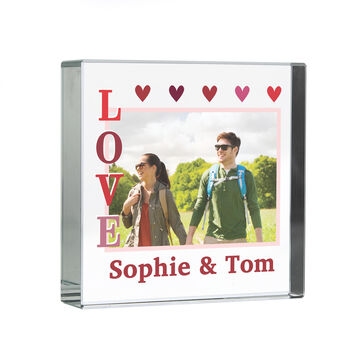 Personalised Love Photo Upload Crystal Block, 5 of 5