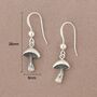 Sterling Silver Mushroom Hook Earrings, thumbnail 5 of 8