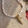 Handmade Baroque Pearl Choker With Angel Pendant, thumbnail 3 of 8