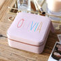 Personalised Rainbow Name Square Travel Jewellery Box, thumbnail 2 of 6