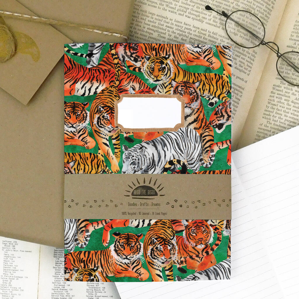 Streak Of Tigers Print A5 Lined Journal, 1 of 8