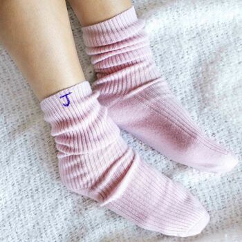 Personalised Womens Thick Wool Slipper Socks With Grips, 7 of 10