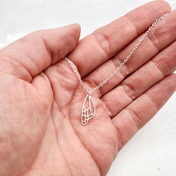 Fibromyalgia Butterfly Wing Necklace Sterling Silver, 3 of 7