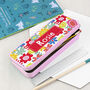 Personalised Girl's Patterned Pink Pencil Case Tin, thumbnail 2 of 11