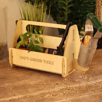Personalised Wooden Garden Tool Caddy – Gift For Gardener, 7 of 11