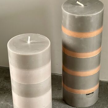 Taupe And Ochre Colour Block Candle, 3 of 3