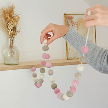 Handmade Multicoloured Felt Ball Garland, 2 of 12