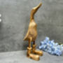 Hand Carved Bamboo Wood Duck Figurine 34cm, thumbnail 9 of 12