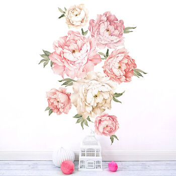 Watercolour Peonies Fabric Wall Sticker, 2 of 5