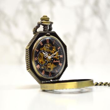 Personalised Pocket Watch With An Octagonal Design, 3 of 6