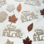 50 X Fall In Love Pumpkin, Leaf Confetti, Autumn Wedding, Table Decor, thumbnail 1 of 6