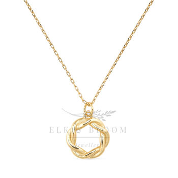 14 K Gold Plated Silver Circle Necklace For Women, 2 of 10
