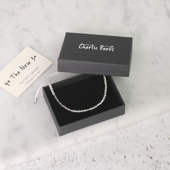 40 The New 30, Sterling Silver 40th Birthday Morse Code Bracelet, 3 of 6