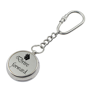 Personalised Silver Colour Compass Keyring, 3 of 12