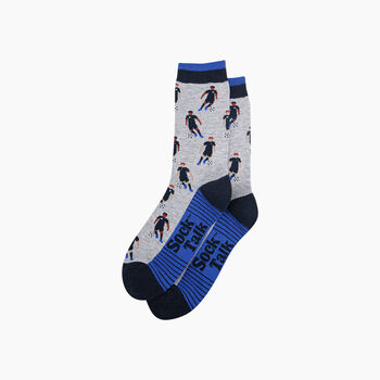Football Players Bamboo Socks In Light Grey, 3 of 4