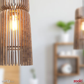 Zooki 13 'Saga' Wooden Pendant Light, 8 of 9