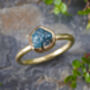 Blue Diamond Engagement Ring In 18ct Yellow Gold, thumbnail 1 of 4