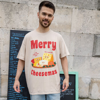Merry Cheesemas Men's Christmas T Shirt, 4 of 4
