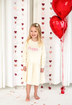 Valentines Personalised Embroidered Name Sweater Dress, 3 of 11