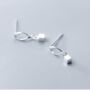 Sterling Silver Square Twist Drop Stud Earrings, thumbnail 1 of 4