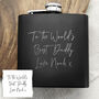 Personalised Handwriting Black Hip Flask, thumbnail 1 of 7