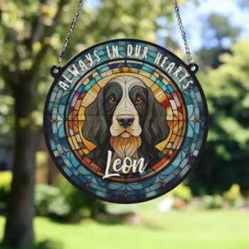 Cocker Spaniel Black And White Memorial Suncatcher, 6 of 6