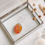 925 Silver Oval Orange Agate Crystal Necklace, thumbnail 1 of 3