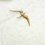 Swallow Bird Brooch Lapel Pin In 16k Gold Or Silver, thumbnail 3 of 6