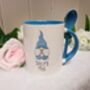 Personalised Christmas Gonk Mug Light Blue With Spoon, thumbnail 1 of 2