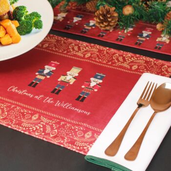 Christmas Table Place Mats Red Nutcracker Four Pack, 2 of 6