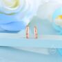 Double Huggie Hoop Cz Earrings In Sterling Silver, thumbnail 5 of 12