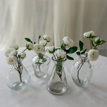 Dainty Clear Glass Bud Vases Set Of Four, 3 of 7