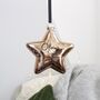 Baby First Christmas Glass Star Bauble Tree Decoration, thumbnail 8 of 9