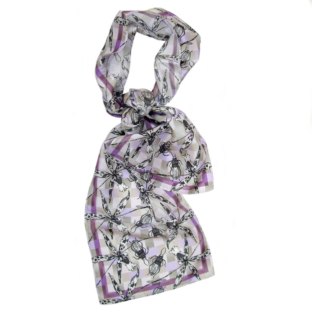 Blackberry Gumption | Insect Long Silk Scarf, 1 of 3